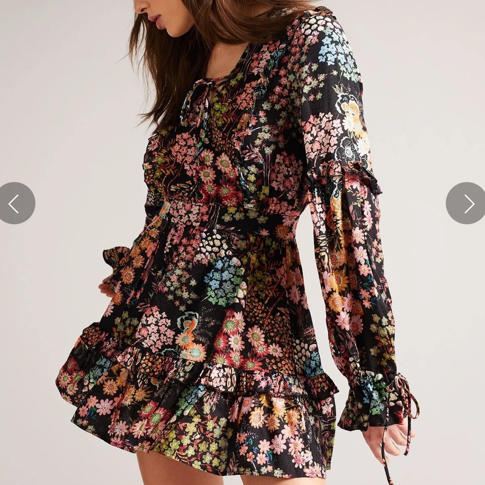 Ted Baker HENDRIA Floral Ruffle Mini Dress Ted size 0 or US size 2